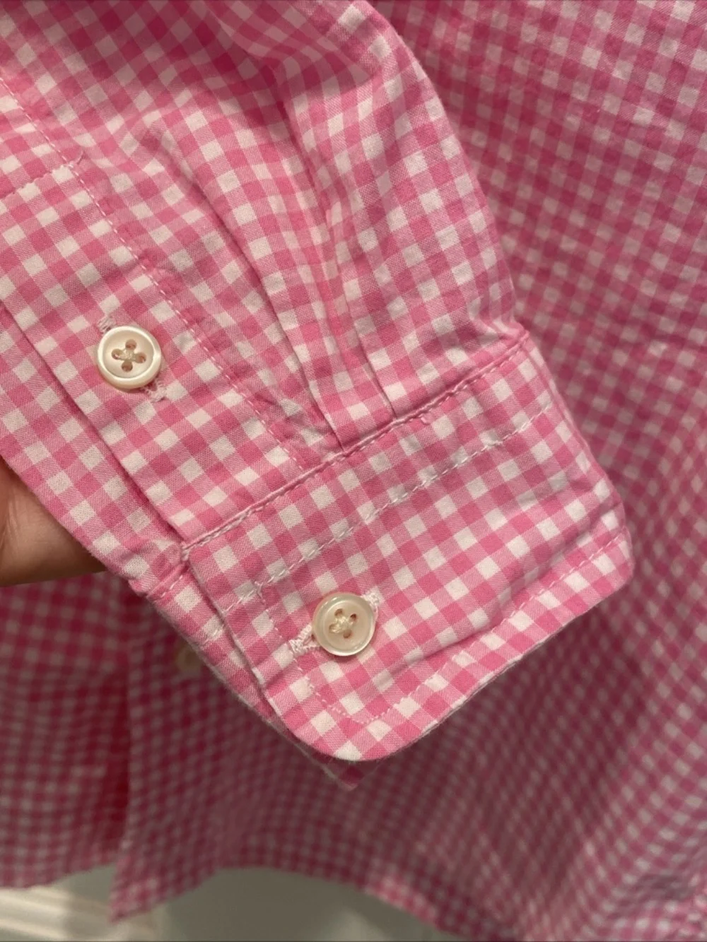 Ralph Lauren Kids 3T Pink Checkered Long Sleeve Button Down Shirt Pony Logo